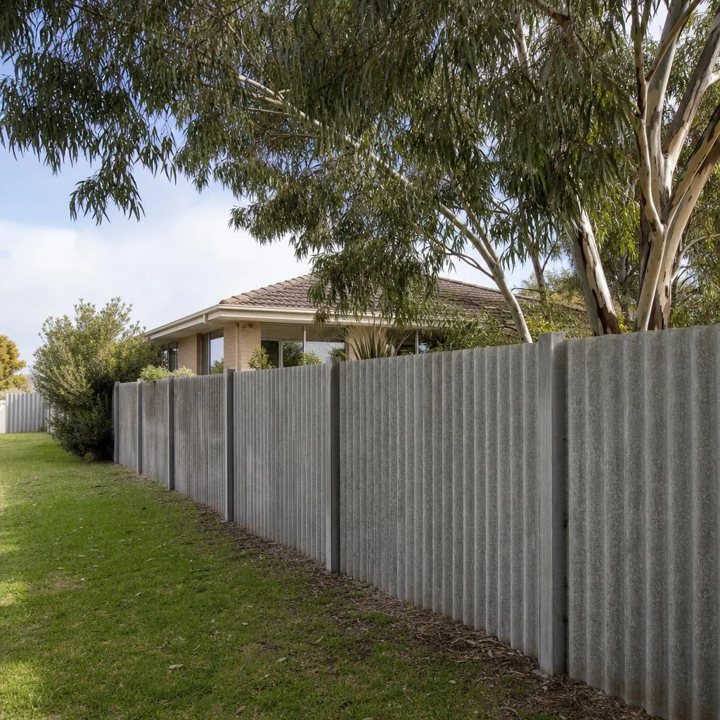 Illustration of corrugated Super Six boundary fencing